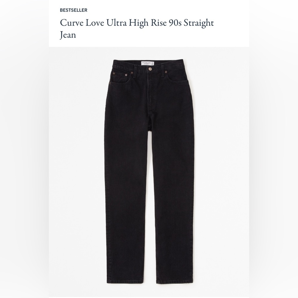 Abercrombie 90s Straight Ultra High Rise 
Curve Love sz 26 / 2S Black No Fade